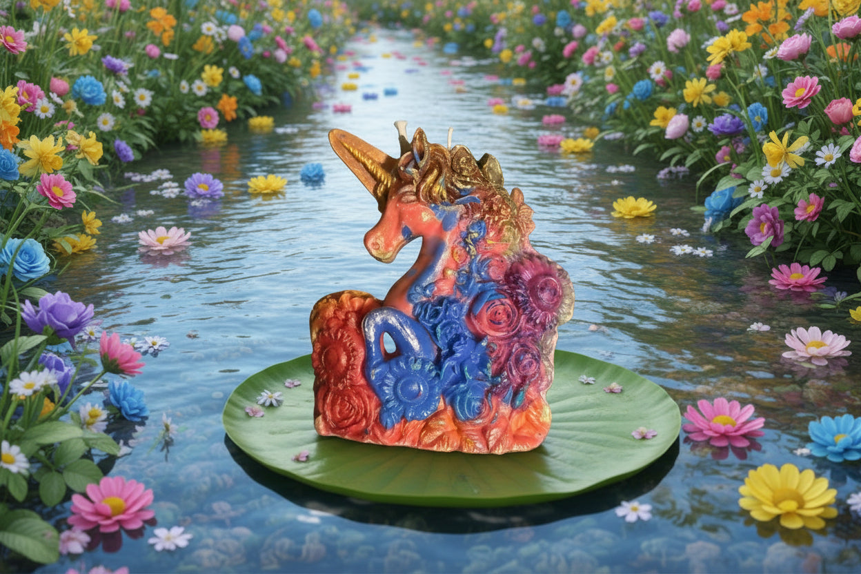 Unicorn candle